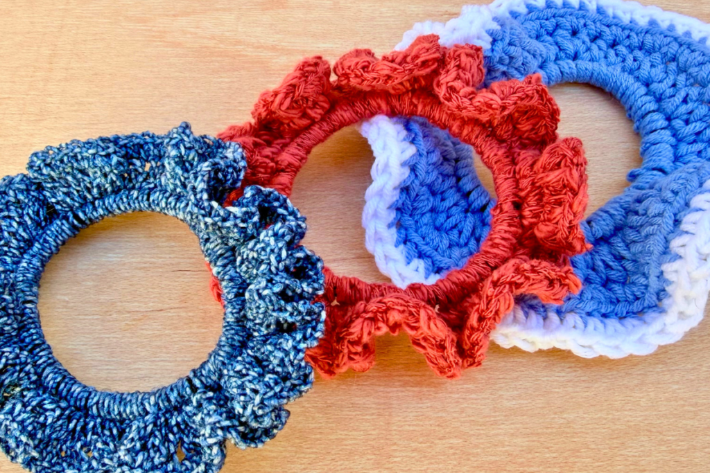 Cómo hacer coleteros de crochet paso a paso | 3 modelos para principiantes coleteros-scrunchie-crochet